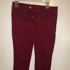 Red crop pants